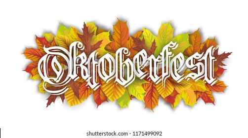 Oktoberfest header with autumn foliage.  Eps 10 vector file.