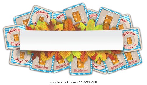 Oktoberfest header with autumn foliage.  Eps 10 vector file.