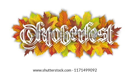 Oktoberfest header with autumn foliage.  Eps 10 vector file.