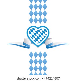 Oktoberfest heart Bavaria flag ribbon background