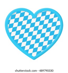 Oktoberfest heart icon in cartoon style isolated on white background. Oktoberfest symbol stock vector illustration.