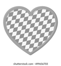 Oktoberfest heart icon in monochrome style isolated on white background. Oktoberfest symbol stock vector illustration.