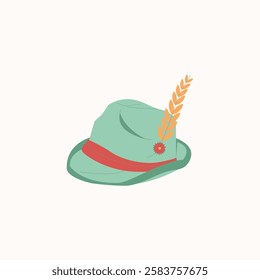 Oktoberfest Hunting Hat Illustration for design needs, Landing Pages, Animation, Apps, Presentations, Content Creator and other Promotions