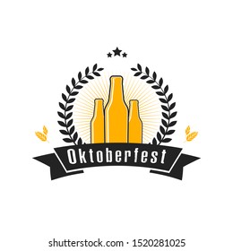 Oktoberfest icon.  Oktoberfest design template on isolated background. Vintage style. Vector illustration