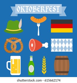 Oktoberfest icon and elements, flat design