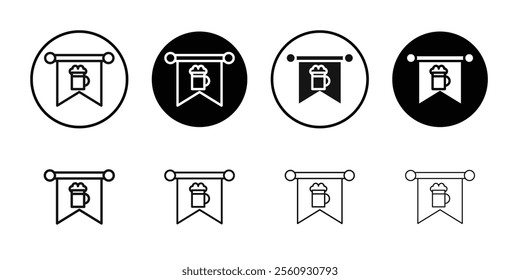 Oktoberfest icon Flat outline fill set collection