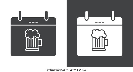 oktoberfest icon Flat set in black and white color outline vector