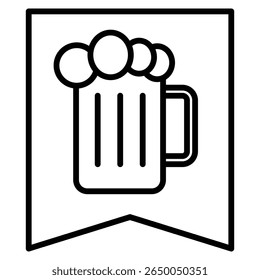 ícone do oktoberfest logotipo fino da arte do contorno