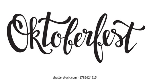 Oktoberfest icon. Happy Oktoberfest black lettering for your design. Beer festival decoration icon. Vector illustration.