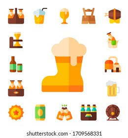oktoberfest icon set. 17 flat oktoberfest icons.  Simple modern icons such as: beer, beers, pint, beer cap, Beer