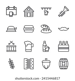 Oktoberfest icon set isolated on white