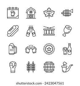 Oktoberfest icon set isolated on white