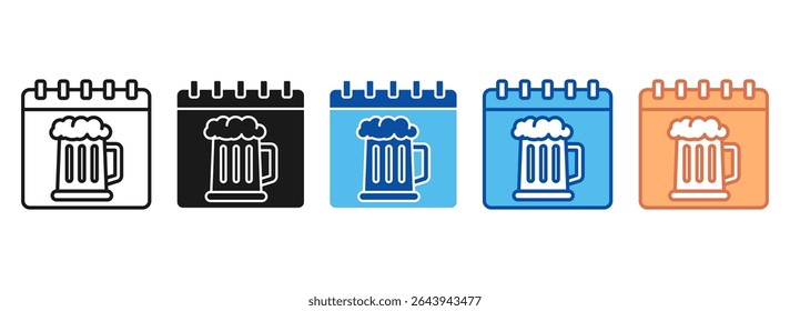 Oktoberfest Icon Set Multiple Style Collection