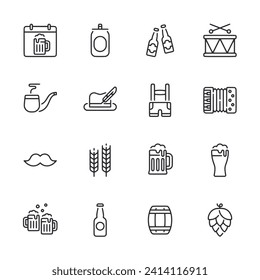 Oktoberfest icon set vector illustration