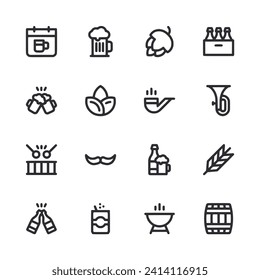 Oktoberfest icon set vector illustration