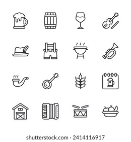 Oktoberfest icon set vector illustration