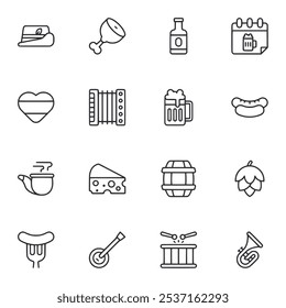 Oktoberfest icon set vector illustration