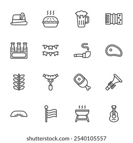 Oktoberfest icon set vector illustration