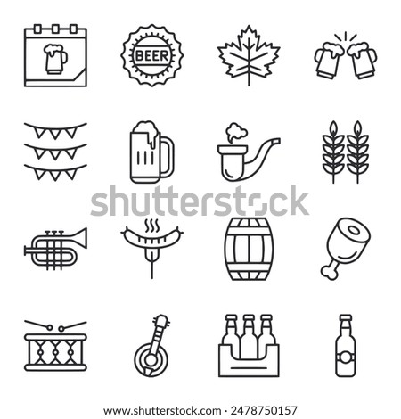 Oktoberfest icon set vector illustration