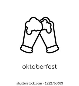 oktoberfest icon. Trendy modern flat linear vector oktoberfest icon on white background from thin line Drinks collection, outline vector illustration