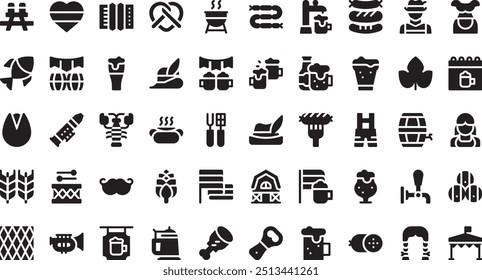 Oktoberfest icons High-Quality Vector Icons Collection with Editable Stroke. Ideal for Professional and Creative Projects.