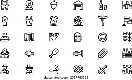 Oktoberfest icons High-Quality Vector Icons Collection with Editable Stroke. Ideal for Professional and Creative Projects.