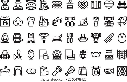 Oktoberfest icons High-Quality Vector Icons Collection with Editable Stroke. Ideal for Professional and Creative Projects.