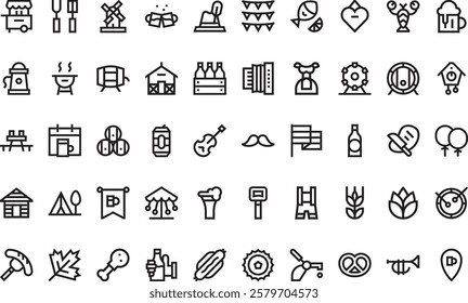 Oktoberfest icons High-Quality Vector Icons Collection with Editable Stroke. Ideal for Professional and Creative Projects