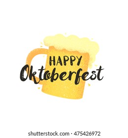 Oktoberfest icons, logo, label. Watercolor style