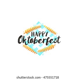 Oktoberfest icons, logo, label. Watercolor style