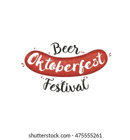 Oktoberfest icons, logo, label. Watercolor style