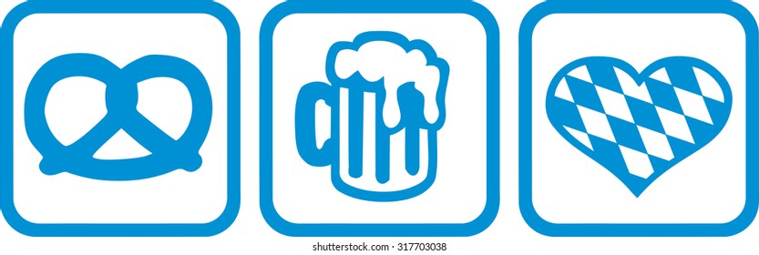Oktoberfest icons pretzel beer