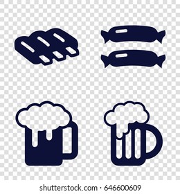 Oktoberfest icons set. set of 4 oktoberfest filled icons such as sausage