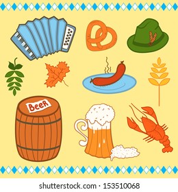 Oktoberfest icons set,vector  illustration 