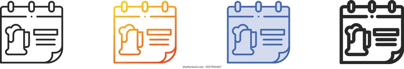 oktoberfest icon.Thin Linear, Gradient, Blue Stroke and bold Style Design Isolated On White Background