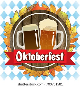Oktoberfest illustration for the German autumn beer festival. Vector