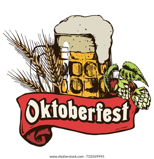 Oktoberfest Illustration German Autumn Beer Festival Stock Vector ...