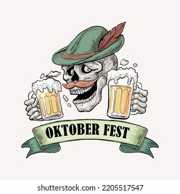 the oktoberfest illustration template can be used for logos and so on