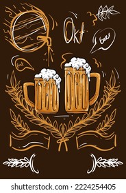 oktoberfest illustration vector glass and beer fest oktober