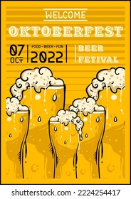 oktoberfest illustration vector glass and beer fest oktober