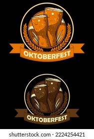 oktoberfest illustration vector glass and beer fest oktober