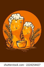 oktoberfest illustration vector glass and beer fest oktober