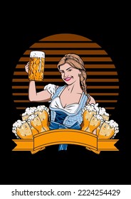 oktoberfest illustration vector glass and beer fest oktober