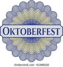 Oktoberfest inside money style emblem or rosette