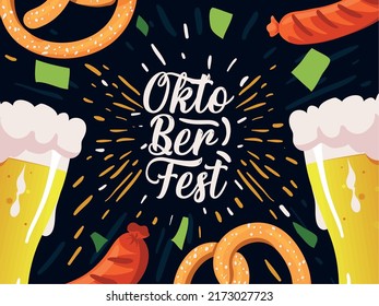 oktoberfest invitation flyer vector style