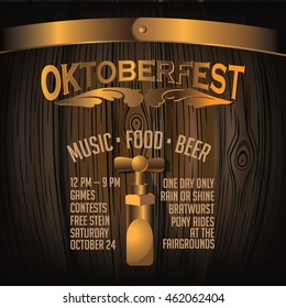 Oktoberfest Keg Poster background. EPS 10 vector.