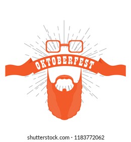 Oktoberfest label with an abstract hipster avatar