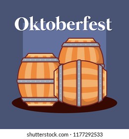 oktoberfest label with barrel beer