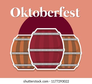 oktoberfest label with barrel beer