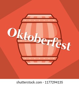 oktoberfest label with barrel beer